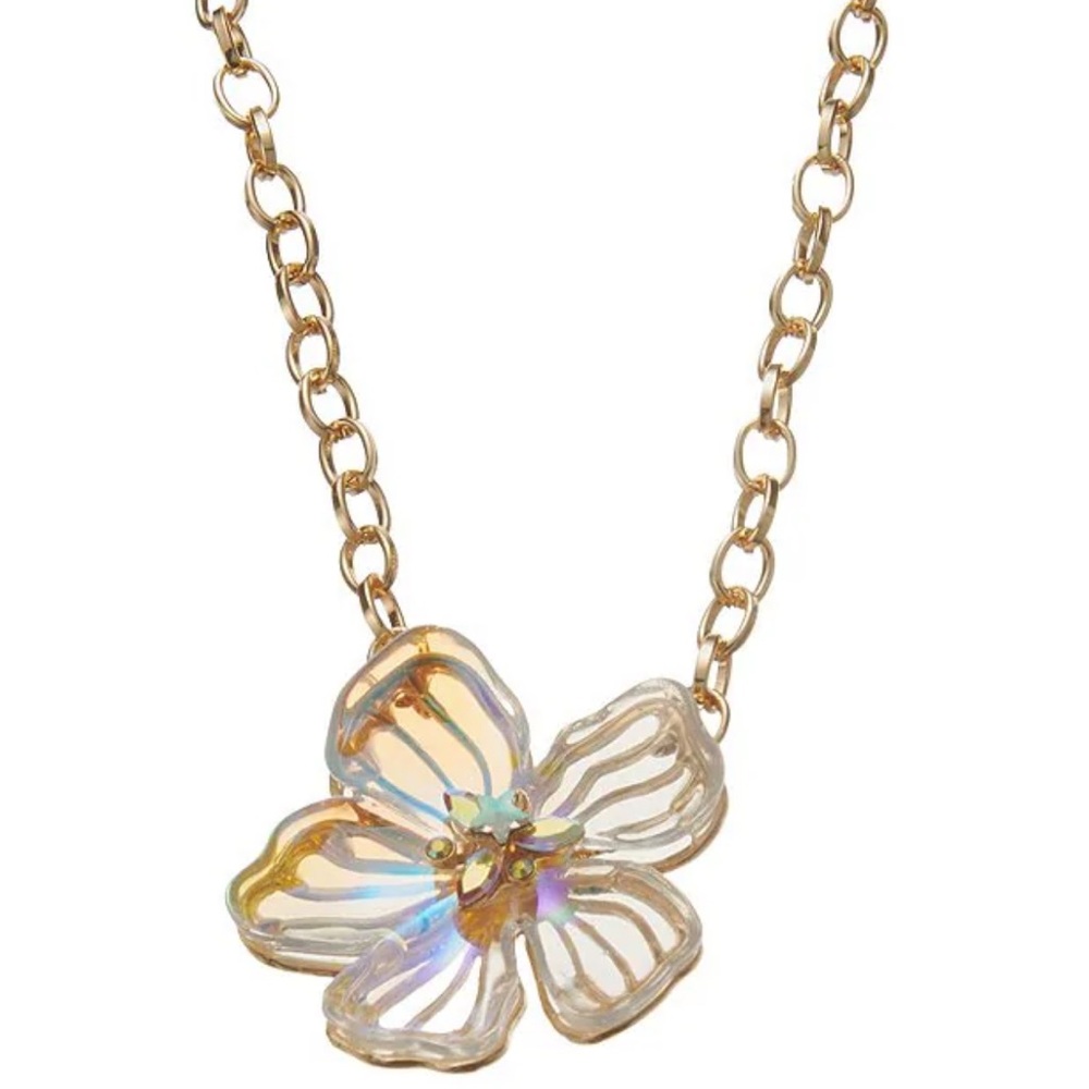 New Betsey Johnson Garden Glam Flower Short Pendant Necklace